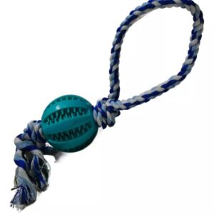 Pelota de 6cm con soga de agarre para Perros
