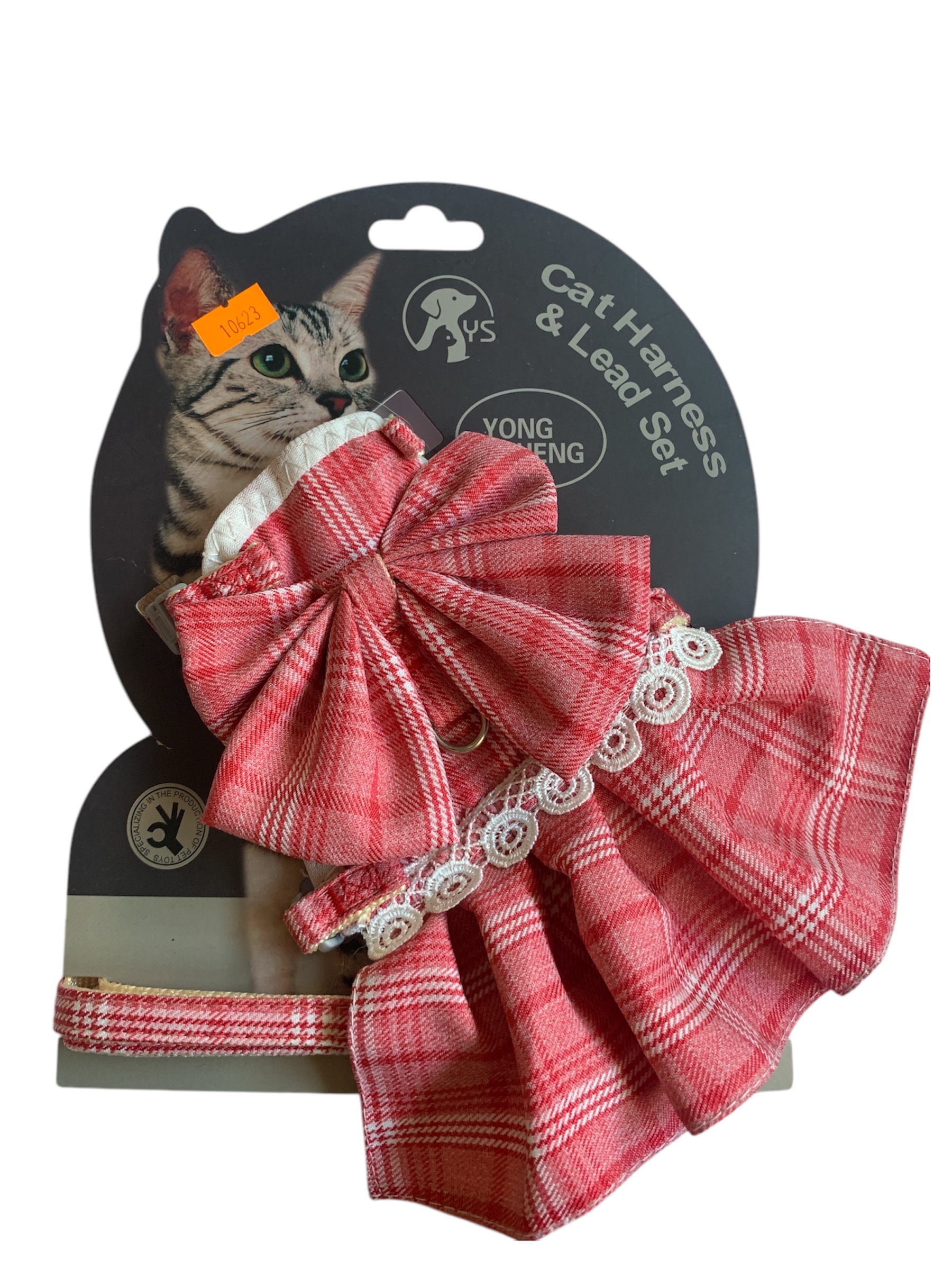 Arnés extensible con vestido para gatos y perros con correa