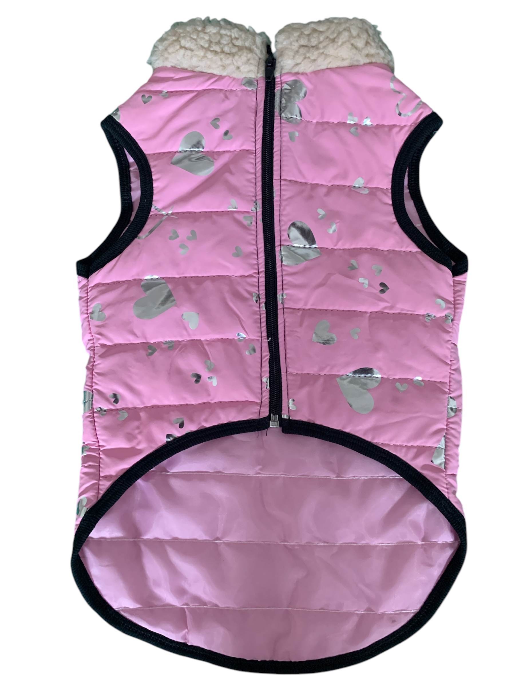 Campera Chaleco Rosa con Corazones